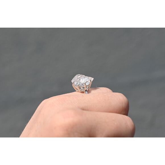 Edwardian Raw Diamond Engagement Ring Rough Diamond Wedding Band Uncut Diamond - Picture 2 of 9
